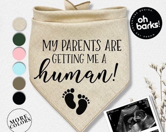 Pregnancy Announcement • MY PARENTS are getting a HUMAN ! Dog Bandana • Baby Announcement • Birth Announcement • Pregnancy gender reveal