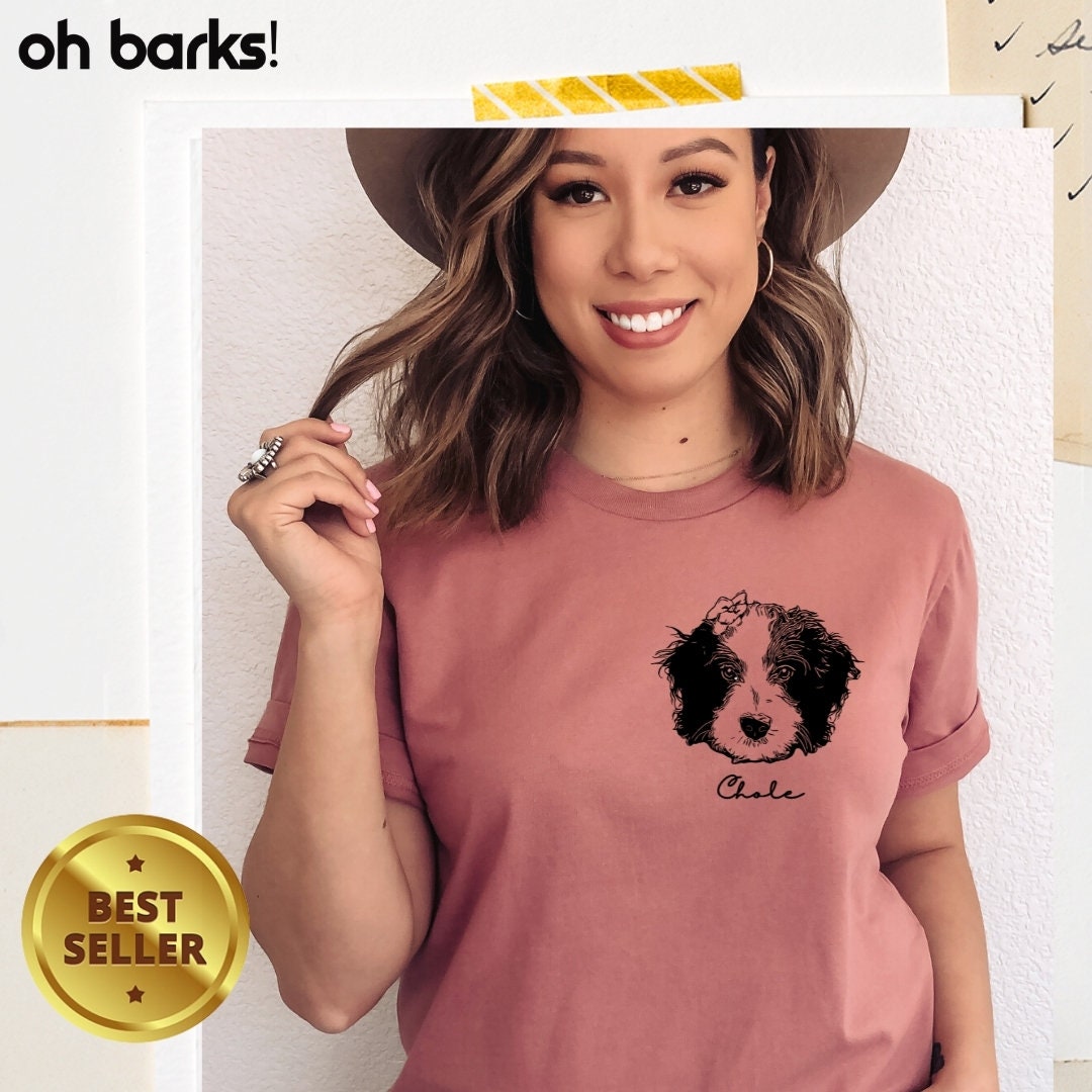 Custom Pet Gift Custom Dog Portrait Tshirt Personalized Etsy