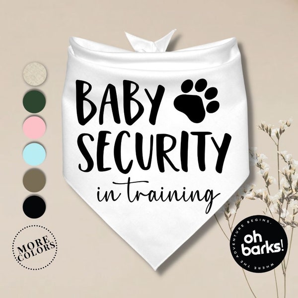 Pregnancy Announcement • BABY SECURITY DOG in training Dog Bandana • Big Sis Bro Dog Bandana • Baby Announcement • Birth Announcement