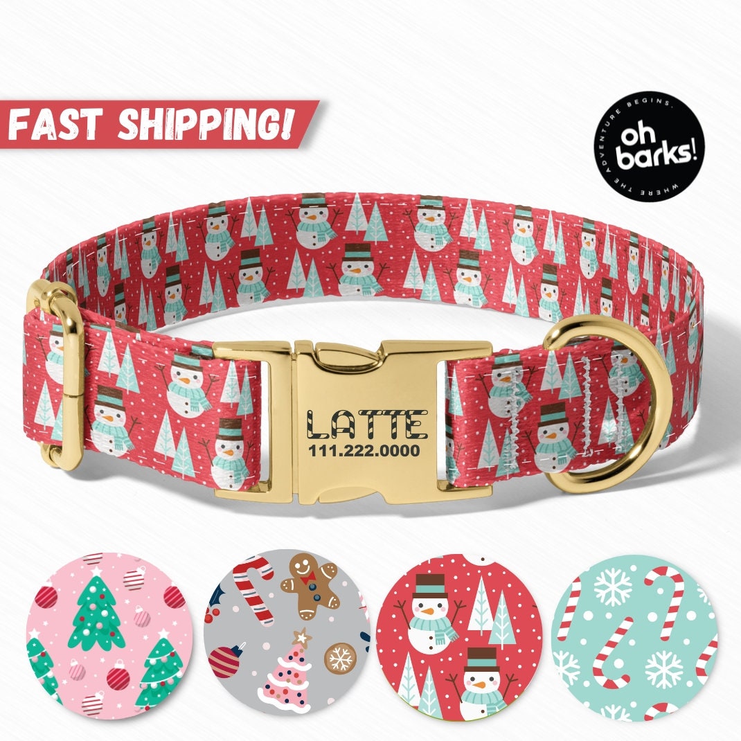 Cute christmas dog collars online