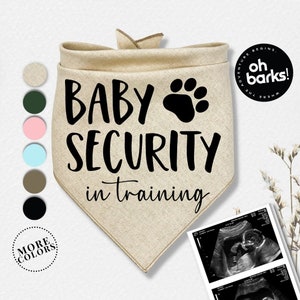 Schwangerschaftsmitteilung • BABY SICHERHEITSHUND im Training Hunde Bandana • Big Sis Babymitteilung • Geburtsanzeige • Bandana