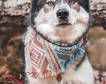 Pañuelo para perro • Pañuelo para perro personalizado • Pañuelo para perro personalizado • Pañuelo azteca para perro • Pañuelo para adoptar una mascota • Pañuelo bohemio para perro