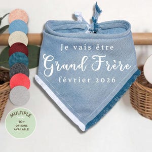 Big Bro grand frère Baby announcement Dog Bandana • Birth Announcement • Maternity photoshoot • Pink Blue Pregnancy Bandana