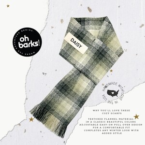 Personalized Christmas Dog Bandana: Plaid Flannel Scarf