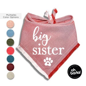 Bandana para perro con anuncio de bebé de hermano mayor • Bandana para perro con anuncio de hermana mayor • Niña, niño, anuncio de embarazo
