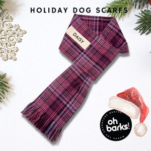 Dog bandana • Personalized Dog bandana Scarf • Beige Plaid Flannel Dog Bandana • Custom Pet gift • New Puppy bandana