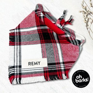 Dog bandana • Personalized Red Plaid Dog bandana • Christmas Red Bandana • Flannel Plaid Dog Bandana • Holiday Dog bandana • gifts for pets