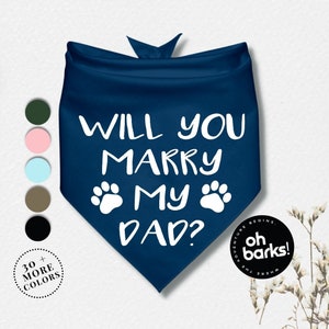 Bandana pour chien de mariage • Veux-tu MARRY DAD ? Bandana de chien • Bandana de mariage personnalisé • Bandana de fiançailles • Bandana de chien d'annonce de fiançailles •