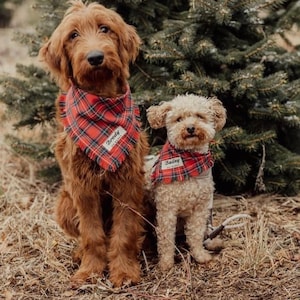 Dog Bandana • Custom Dog Bandana • Buffalo RED Plaid dog bandana • Christmas dog bandana • New puppy gift • Dog mom Gift Etsy pick
