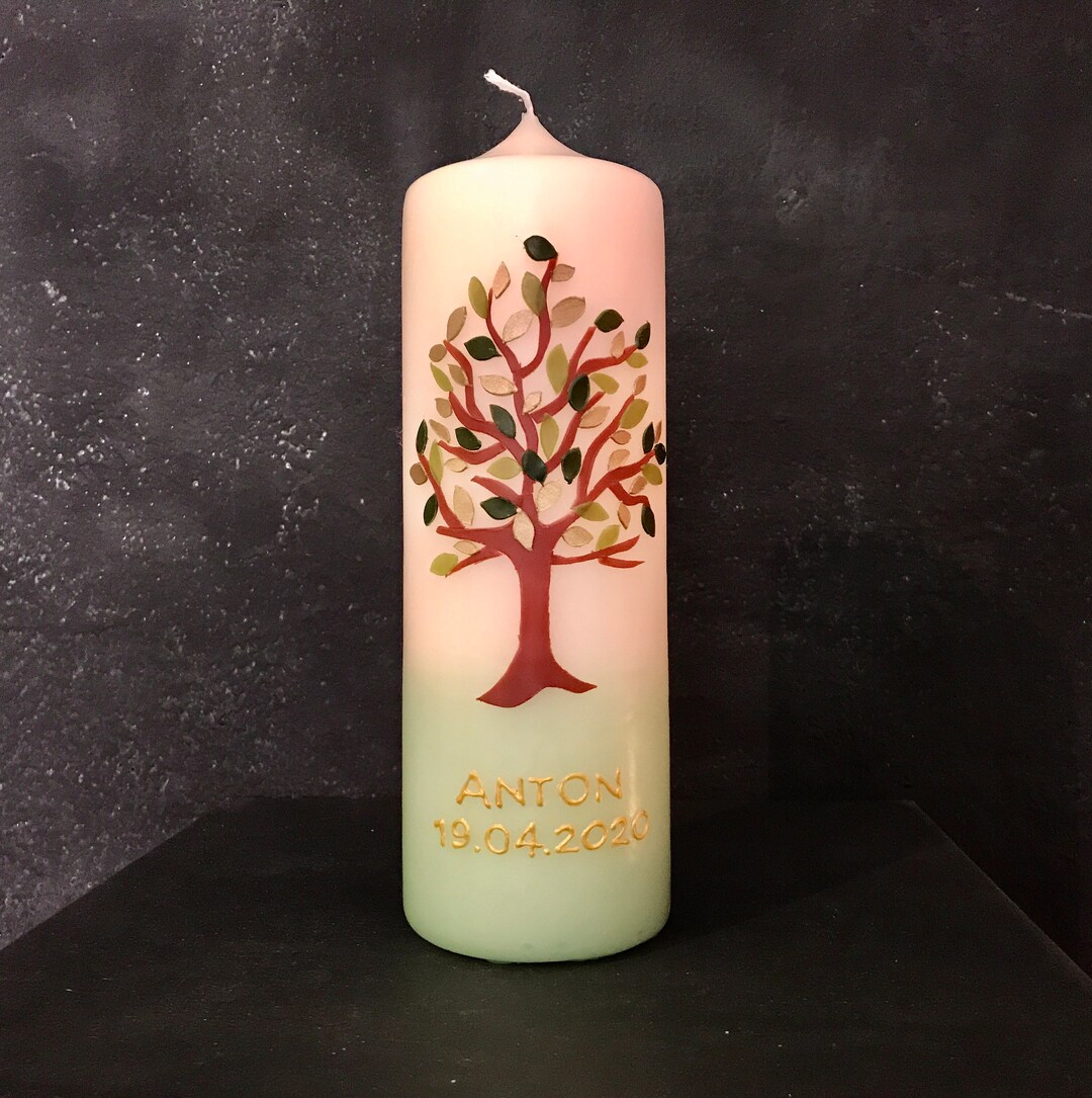 Baptism Candle Tree of Life Etsy