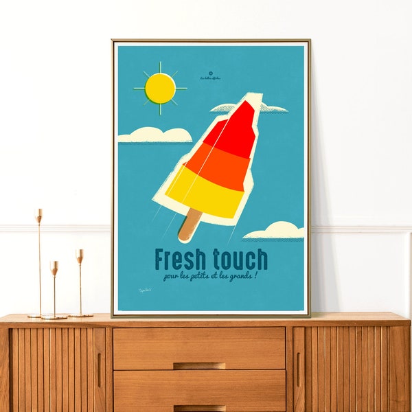 Affiche Publicité Vintage Glace Fusée