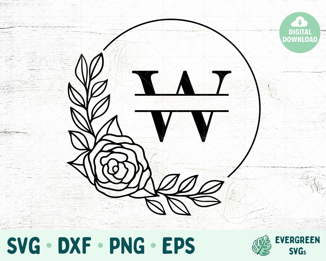 Alphabet Letter W Wreath SVG Files for Cutting Machines - Etsy