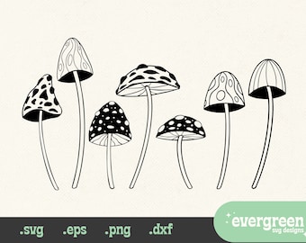 Mushroom SVG, Magic Mushroom SVG, Magic Mushroom Bundle svg designs, Cottagecore Mushroom SVG Bundle, Cottagecore svg, Digital Download svg