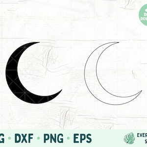 Lua SVG, Lua Crescente SVG, Boho svg eps png dxf, Mystical svg, Arquivos cortados para Cricut