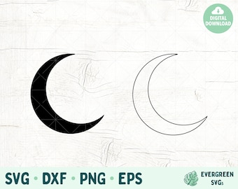 Lua SVG, Lua Crescente SVG, Boho svg eps png dxf, Mystical svg, Arquivos cortados para Cricut