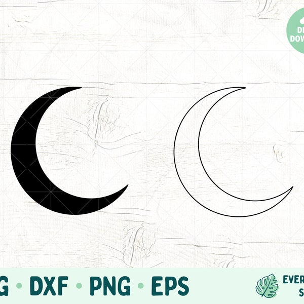 Moon SVG, Crescent Moon SVG, Bohemian svg eps png dxf, Mystical svg, Cut Files for Cricut