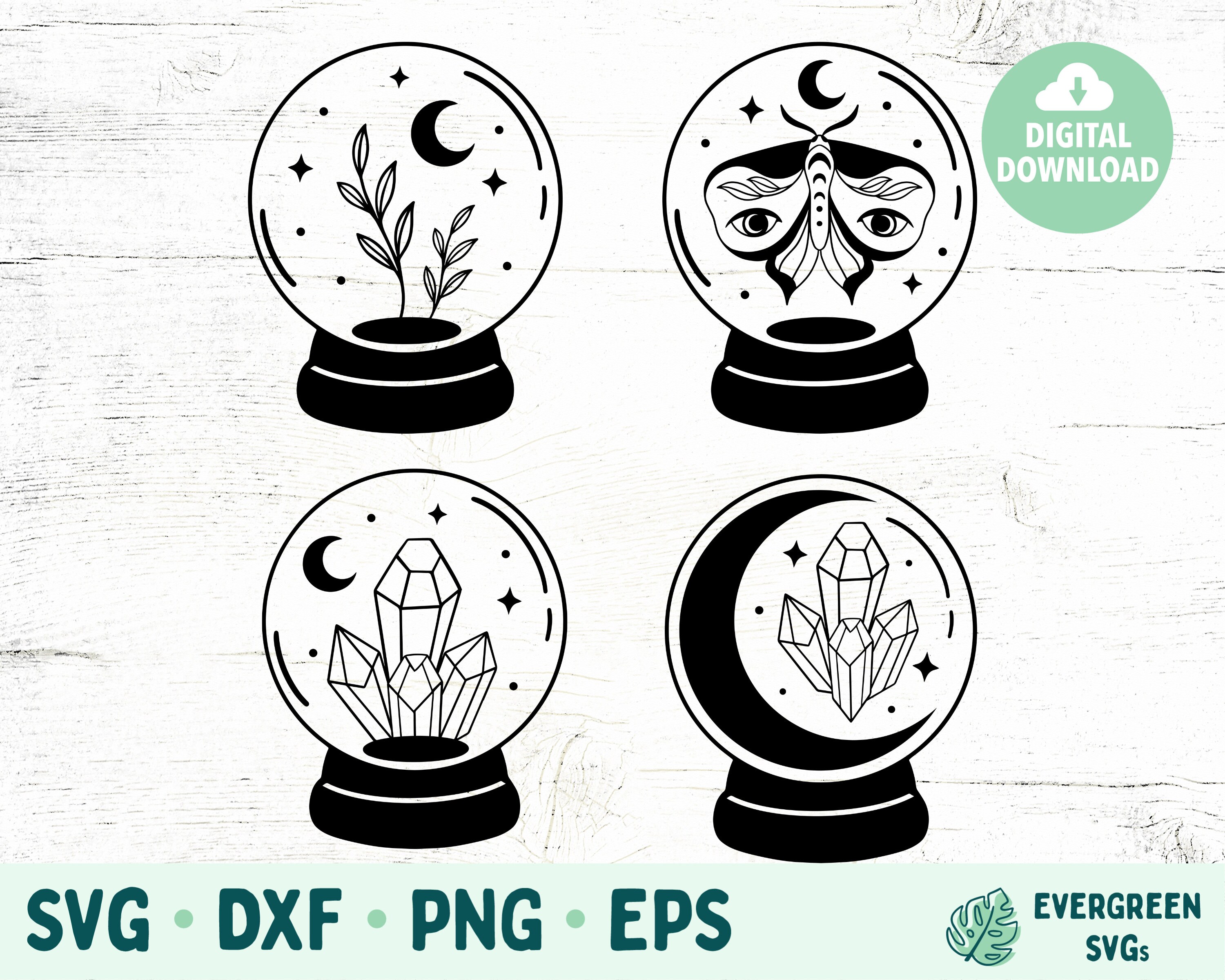 Crystal Ball Bundle SVG Celestial Stars Bundle SVG Bohemian - Etsy