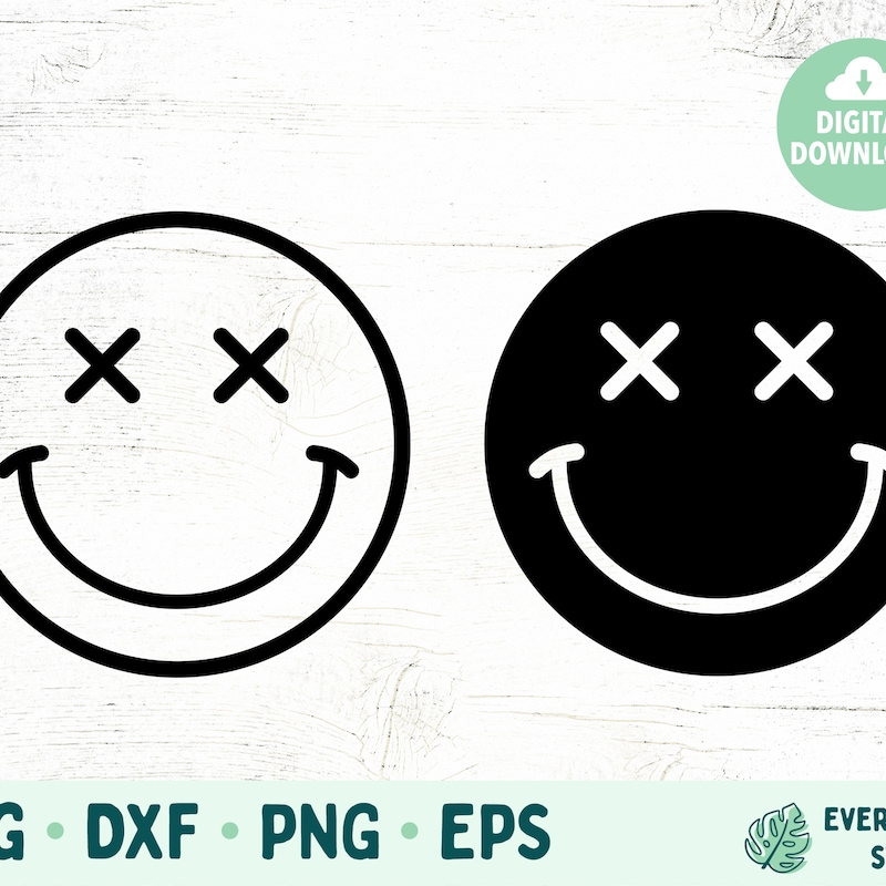 Smiley Face X Eyes - Etsy