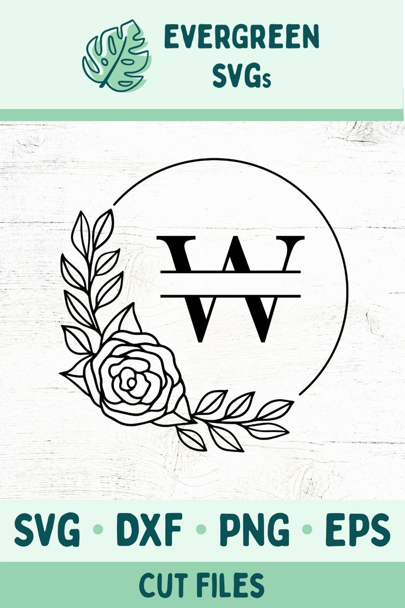 Alphabet Letter W Wreath SVG Files for Cutting Machines | Etsy