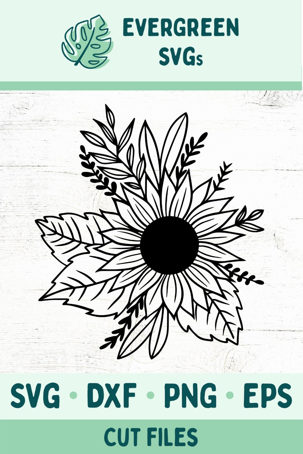 Sunflower SVG Cut File for Cricut Sunflower With Flowers and - Etsy