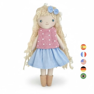 Doll Sewing Pattern – 19cm/7,5" Cloth Rag Easy Doll Small & Clothes set (PDF)