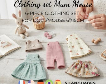 Mum Maileg Mouse Size Clothes Sewing Pattern, Small Mini Mouse Clothes Sewing Pattern, Clothes for Mum Mouse Dress Pattern