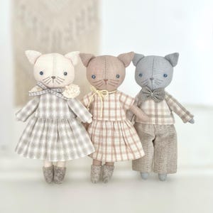 Cat Sewing Pattern – Plush Kitty, Mini Stuffed Animal, PDF Tutorial (Digital Download)