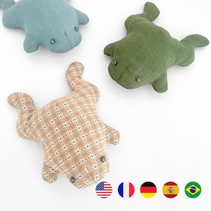 Frog Sewing Pattern, Easy frog sewing pdf patterns for beginner, Stuffed animal sewing pattern, soft sewing pattern beginner friendly