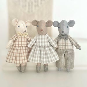 Tiny Mouse Sewing Pattern – Fabric Mice with Clothes (PDF Download)