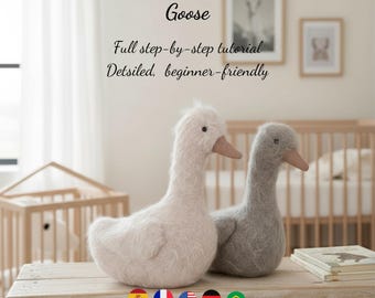 Goose Sewing Pattern, stuffed animal sewing pattern, Duck pattern to sew, toy pattern, Soft toy, porch goose, silly goose pdf for beginners