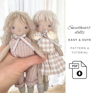 Rag Doll Sewing Pattern – 19cm Cloth Doll & 8-Piece Wardrobe (PDF)