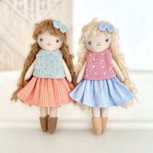 Doll Sewing Pattern – 19cm/7,5" Cloth Rag Easy Doll Small & Clothes set (PDF)