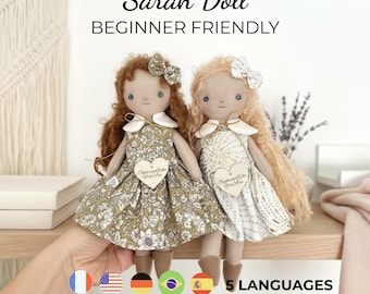 Poppennaaipatroon, handgemaakt lappenpoppenpatroon, stoffen minipoppenpatroon, kleine poppatronen om te naaien, patroon voor kleine poppen, Amerikaans