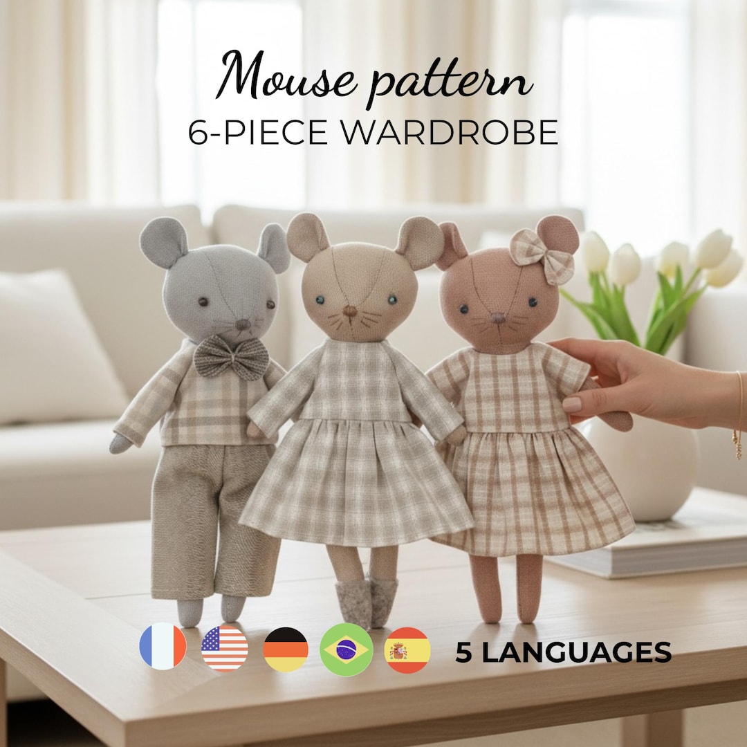 Mouse Sewing Pattern PDF - Mouse Family Sewing Pattern, Tiny Easy Mice ...