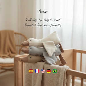 Goose Sewing Pattern: Stuffed animal goose pattern, small soft toy pattern, stuffy duck sewing patterns, fabric animal to sew pdf pattern