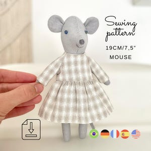 Wykrój na małą myszkę – materiałowe myszki z ubrankami (do pobrania w formacie PDF)