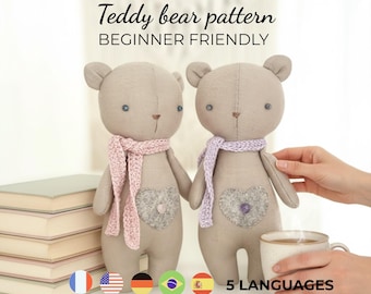 Naaipatroon teddybeer - naaipatroon teddybeer, stof gevuld beer speelgoed naaipatroon, teddybeer naaipatroon pdf