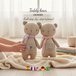 Teddy Bear Sewing Pattern PDF, Memory Teddy Bear Sewing Pattern, Easy Plush Memorial Bear Pattern for Beginners, Keepsake Bear to Sew