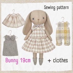 Bunny Sewing Pattern – Easy Easter Fabric Bunny Pattern, DIY Plush Bunny, Mini Stuffed Rabbit PDF Sewing Pattern, Small Textile Bunny to sew
