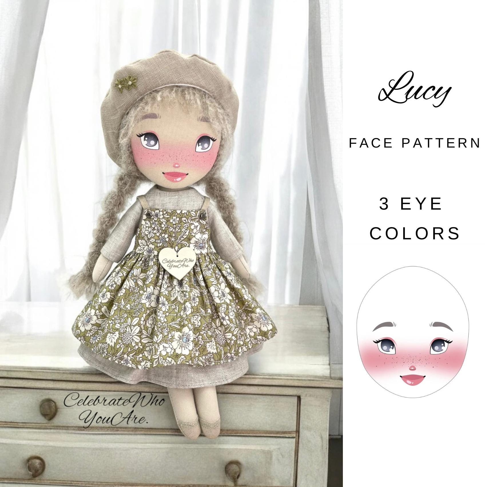 Doll Face Iron-On Transfer Pattern: Printable PDF Tutorial