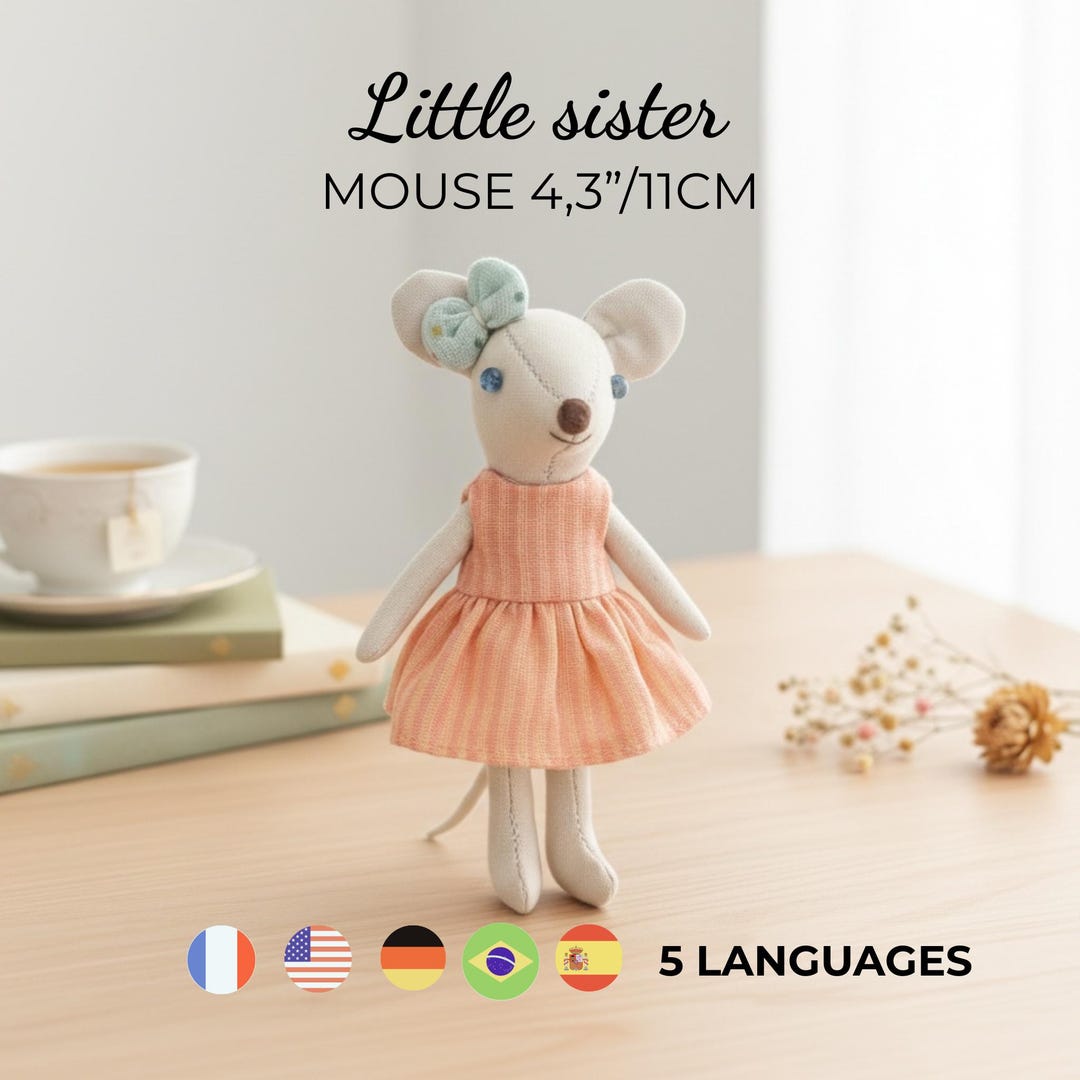 Mouse Sewing Pattern PDF - Maileg Little Sister Size Mouse Sewing ...
