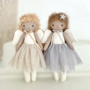 天使の人形の型紙、クリスマスの妖精のオーナメント（PDF型紙）