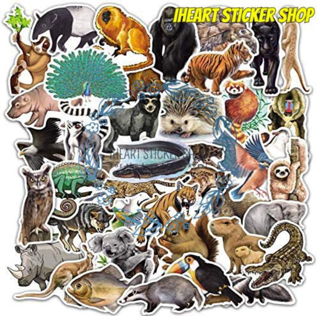 WILDLIFE Sticker Packs Animal Stickers Vinyl Stickers Etsy