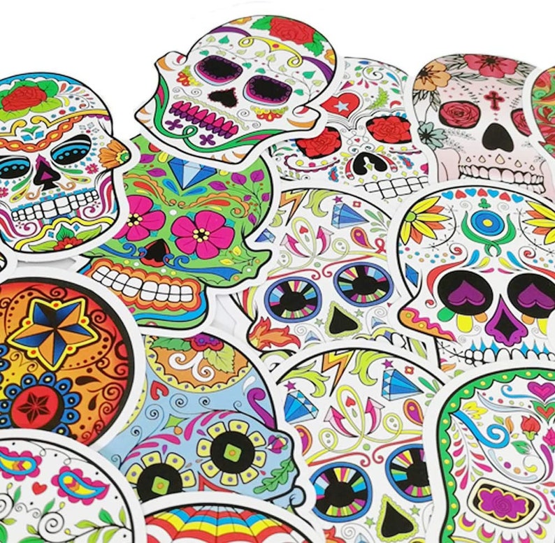 Sugar Skulls Sticker Packs Day of the Dead Stickers Skull | Etsy