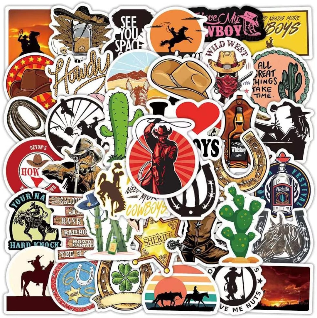 COWBOY Stickers Western Stickers Ranch Stickers Etsy