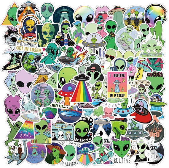 Alien Sticker Packs UFO Stickers | Etsy
