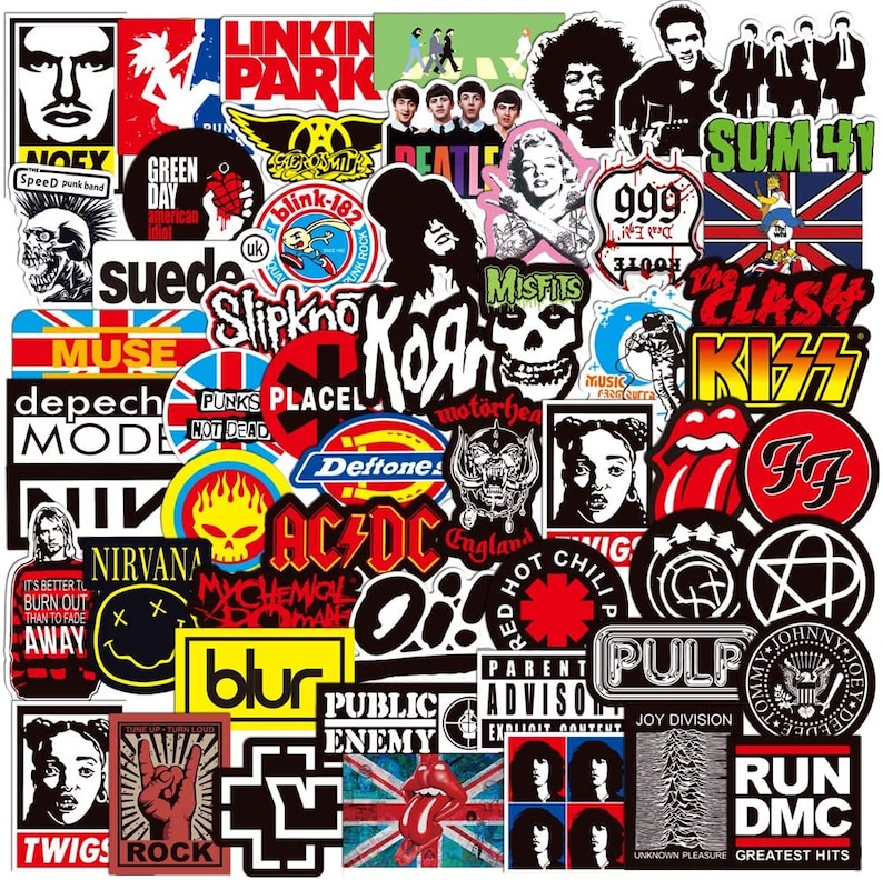 ROCK BAND Sticker Pack Rock and Roll Sticker Musik Sticker Etsy