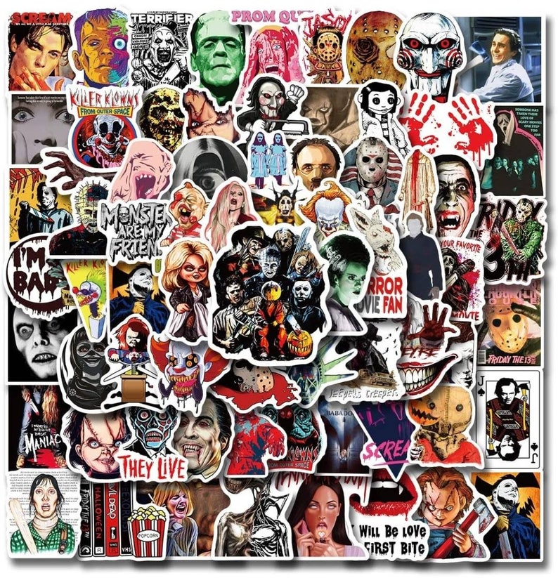 HORROR MOVIE Sticker Packs Thriller Movie Stickers Halloween Etsy