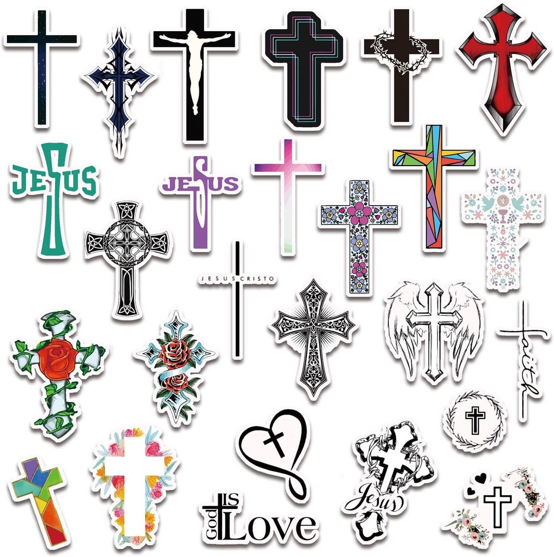 CROSS Sticker Packs Religious Stickers Holy Stickers Etsy