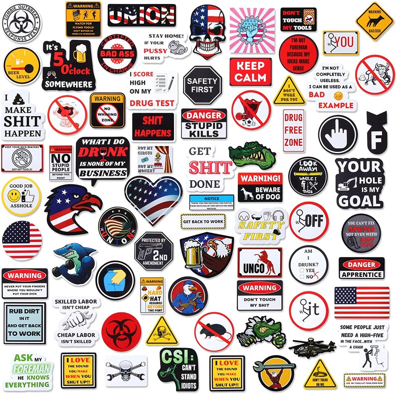 HARD HAT Sticker Packs Industrial Stickers Funny Stickers Etsy